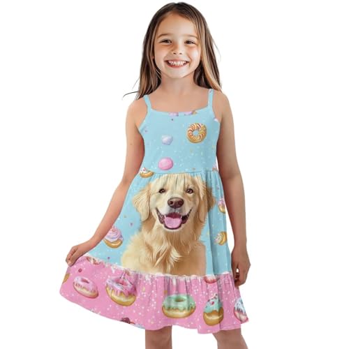 Girls Spaghetti Strap Dress Tween Sleeveless Sun Dresses Casual Summer Dresses 3-14