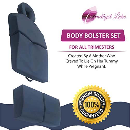 Amethyst Lake Pregnancy Massage Cushion With Headrest – Prenatal Bolster Positioning System – Ideal For Lower Back Pain And After Breast Surgery - Burgundy #TOP4