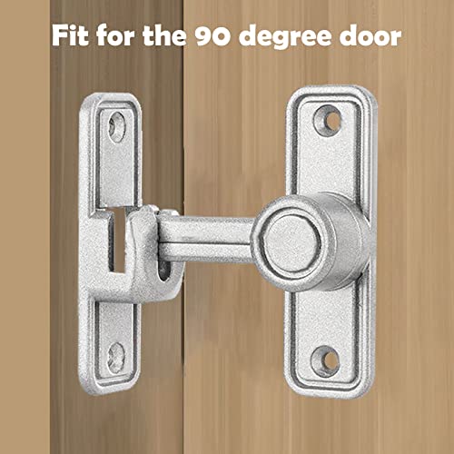 Image of Barn Door Lock Latch, 90 & 180 Degree Heavy Duty Barn Door Latch Hardware Barn Door Locks and Latches Sliding Door Lock Home Safety Gate Locks Fit for Garage, Garden, Bathroom, Cabinet(Silver)