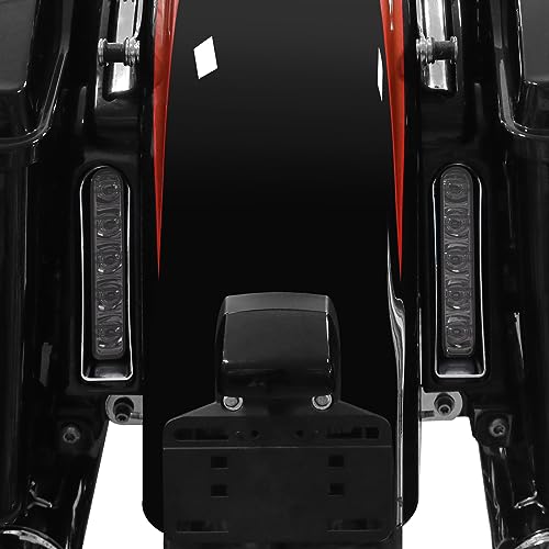 Insertos LED para alforjas TCMT, soporte de luz auxiliar para Harley 2014-2024 Ultra Limited y 2020-2024 Road Glide Limited, carcasa cromada con lente ahumada miniatura 7