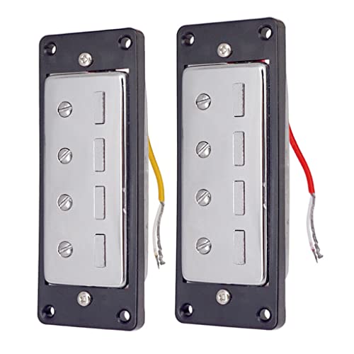 2* Bass Guitar Pickups, 4-String Electric Bass Mini Humbucking Bridge Pickup&Neck With Screws Kit Replacement #TOP4
