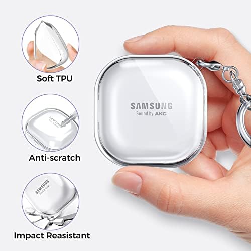 AHASTYLE Clear Case for Samsung Galaxy Buds 2 Pro Case/ Galaxy Buds 2 Case/ Galaxy Buds Pro Case/ Galaxy Buds Live Case [Anti-Yellowing] Transparent Hard Shell Protective Cover Carrying Case (Clear)