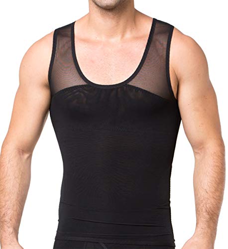 Hombres adelgazantes Body Shaper Chaleco Camisa compresión pecho Abdomen Slim Tank Top Camiseta