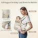 Tivellary Reversible Baby Carrier, Khaki Solid & Houndstooth; Lightweight, Cooling & Breathable Lyocell Fabric; Ergonomic Lumbar Support and Quick Hands-Free Wear for Newborn to Toddler (7–44 lbs)