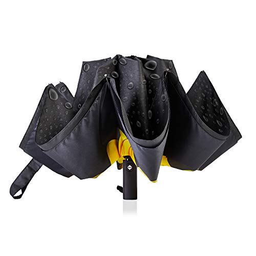 Image of NOORNY Inverted Umbrella Double Layer Automatic Folding Reserve Umbrella Windproof UV Protection for Rain Car Travel Outdoor Men Women