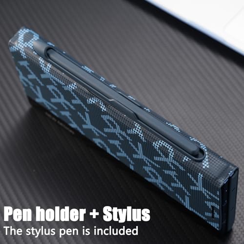Étui en cuir PU de qualité pour Samsung Z Fold 7 avec support rigide et stylet rouge - 4
