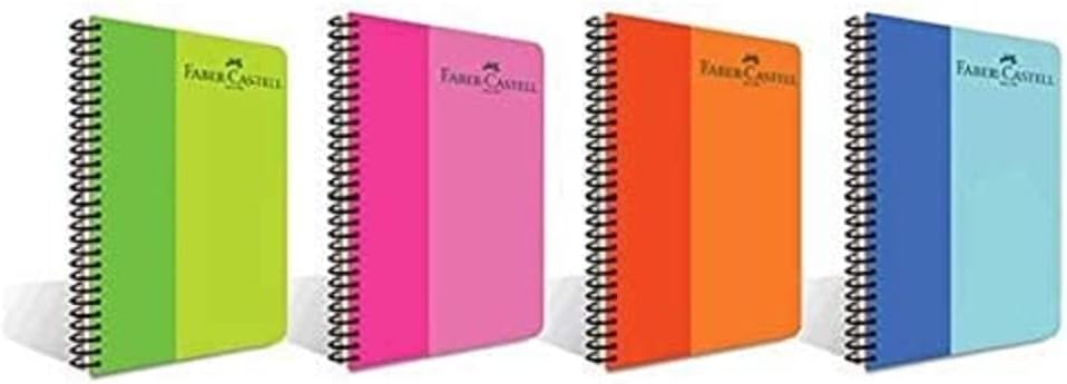 Faber-Castell BiColor Spiralli Defter, A4, 80 Yaprak, 70g Kağıt, Çizgili, Dayanıklı PP Kapak, Asorti Renkler, Kullanışlı ve Şık Tasarım, Tekli Paket