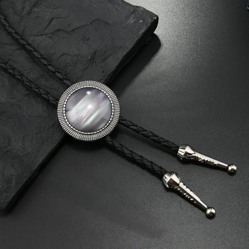 Image of Joxevyia Bolo Tie for Men Vintage Cow Skull Leather Rope Western Cowboy Necktie Vintage Bola Tie Gift for Him