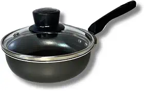 Frigideira Ovo Antiaderente Pequena C/tampa Vidro 12 Cm (Grafite Black)