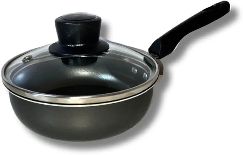 Frigideira Ovo Antiaderente Pequena C/tampa Vidro 12 Cm (Grafite Black)