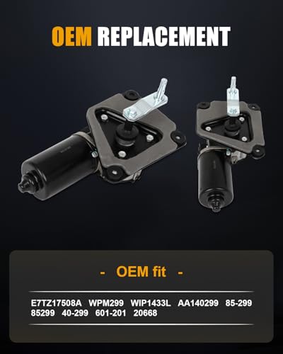 Image of ROADFAR Front Windshield Wiper Motor for Ford for Bronco|F-150|F-250|F-350 | Fit For Ford For F-53 Motorhome Chassis 1988-1996|For Ford For F-Super Duty 1988-1994|Replace 85299|40-299|3 Pins