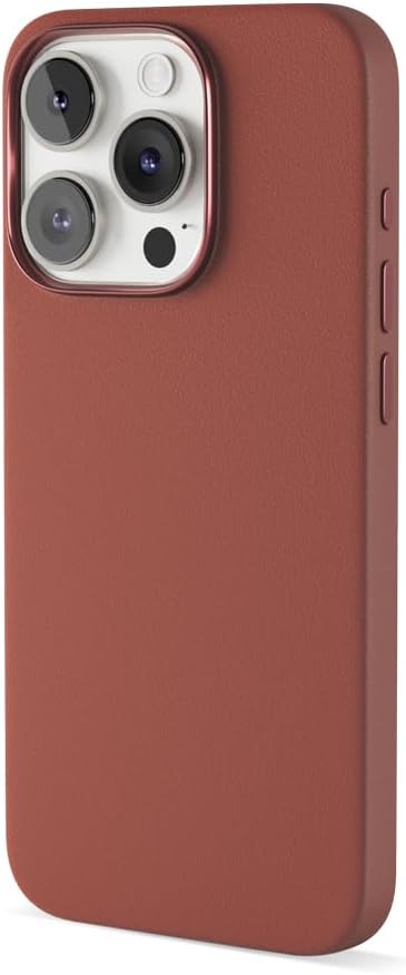 Side view of the Epico Mag+ Mobile Phone Case in brown, showing the button covers and slim profile.