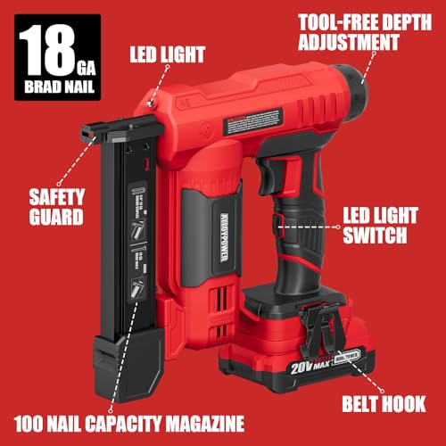 Alloypower Grampeador elétrico com bateria e carregador de 2,0 Ah, 1000 pregos e 1000 grampos incluí