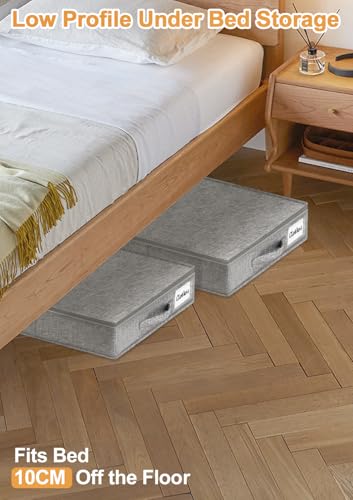mepure Low Profile UnderBed Storage, 10CM High Slim Storage Boxes with Lids for Under Bed or Sofa Sturdy Sidewalls & Bottom - Image 2