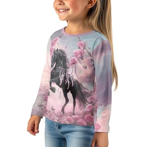 Image of WELLFLYHOM Long Sleeve T-Shirt for Boys Girls 3-16 Years Old Tee Tops Crewneck Pullover Shirts Fall Outfits