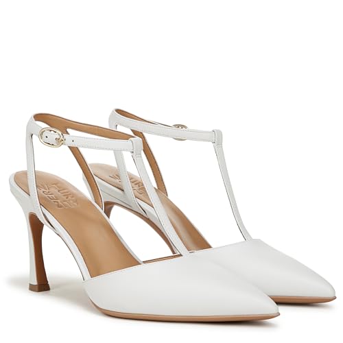 Naturalizer Women's Astrid Pointed Toe T-Strap Pump, White Leather, 6 Wide by Naturalizer - Image 7