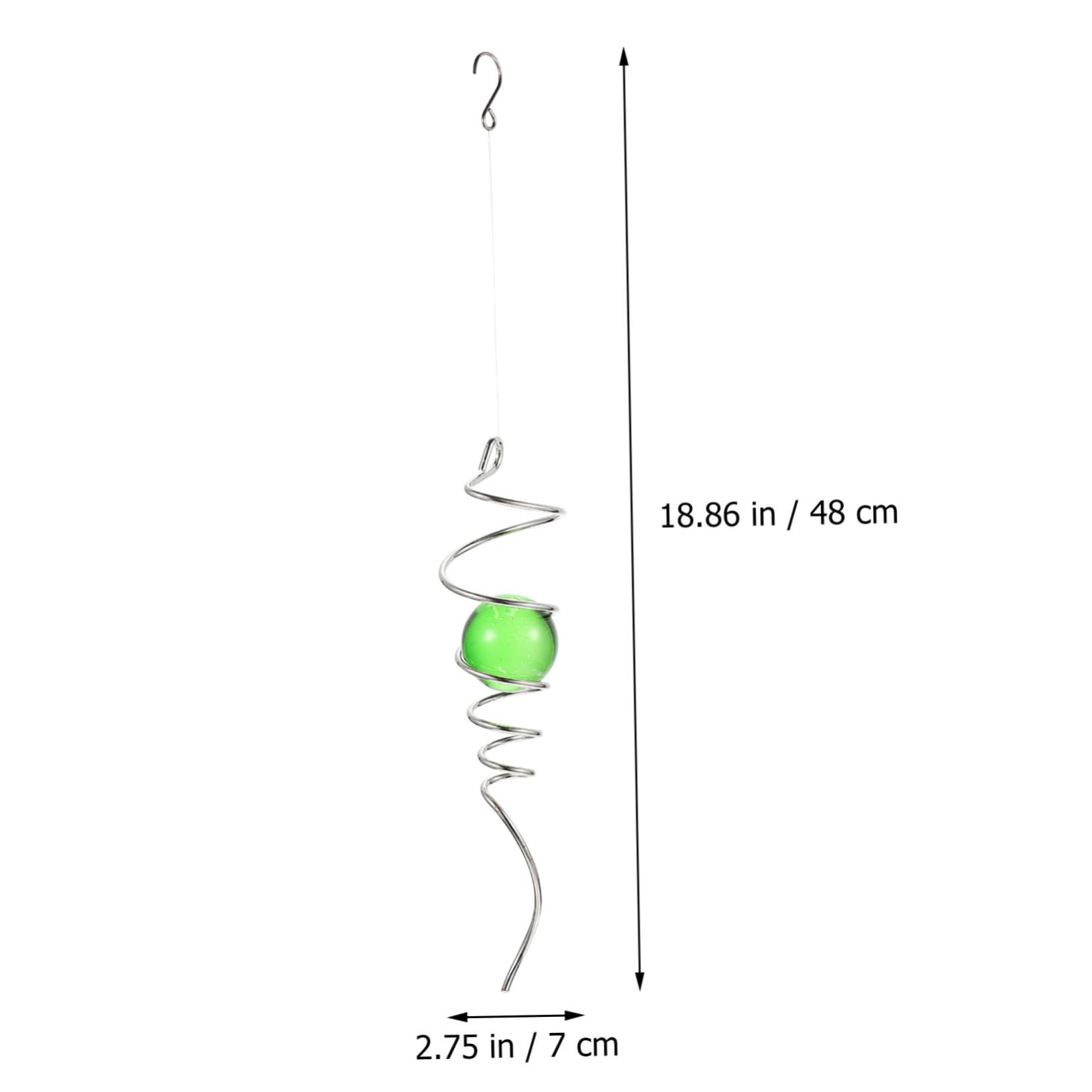 ibasenice Gazing Ball Spiral Tail Decorative Wind Spinner Orb Visual Effect for Garden Decor Unique Spiral Tail Design