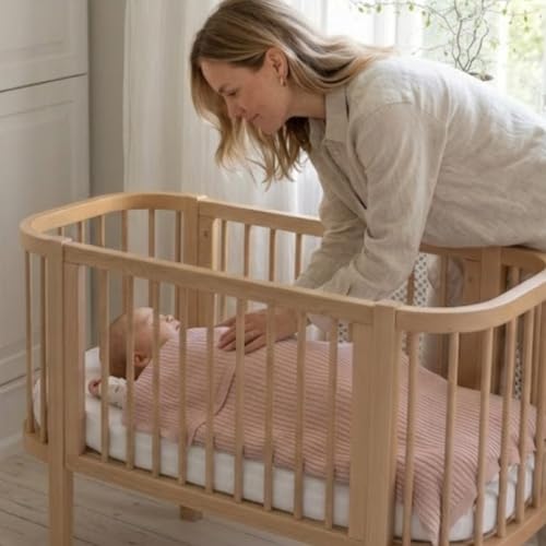 Image of 100% Organic Cotton Knit Receiving Baby Blanket for Newborns - Soft, Breathable Blanket for Crib & Stroller - Nursery Gift (Ivory and Blush)