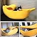 NatureMan Kreative Bananenform, Hunde- und Katzenbett, süßes Bananenbett, warm und weich, Haustier-Katzenbedarf, Kätzchen, Welpenbett (M)