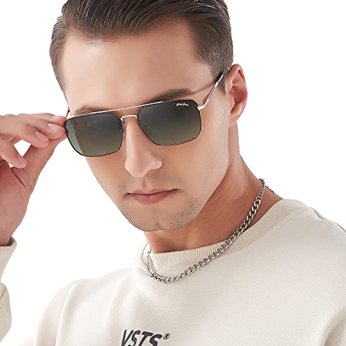 grey jack Polarized Polygon Sunglasses for Men Women,Stylish Metal Frame Sunglasses S1272 - Image 3