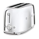 Smeg TSF02SSUS 50's Retro Style Aesthetic 4 Slice Toaster, Chrome