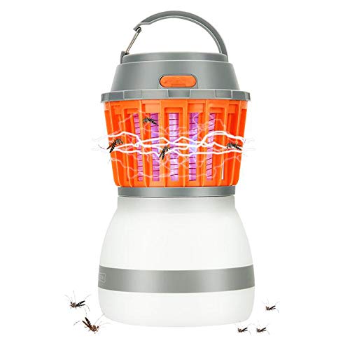 Linterna Camping Antimosquitos Lámpara, KidsHobby 2 en 1 Impermeable y Recargable por USB Linterna que Acampa Tienda de Luz Mosquito asesino para Interiores y Exteriores