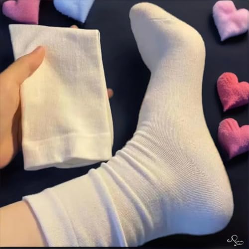 Image of Opa! Women White Lace Ruffles Socks Cottagecore Floral Frilly Sock Thin Cotton Summer Crew Socks -Soft Breathable.