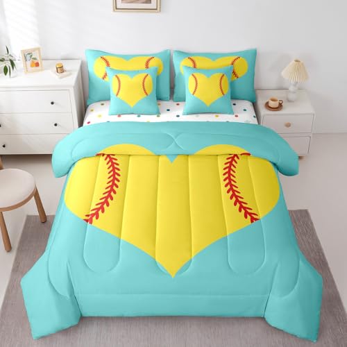 Image of Feelyou Softball Bedding Set King Size Kids Boys Girls 7 Piece