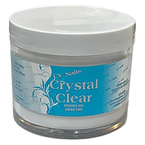CV Nails 4 Oz Crystal Clear Acrylic Powder Mix Nail Art Powder