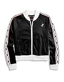 Champion Women's Track Jacket, Black/White/red Spark, L
