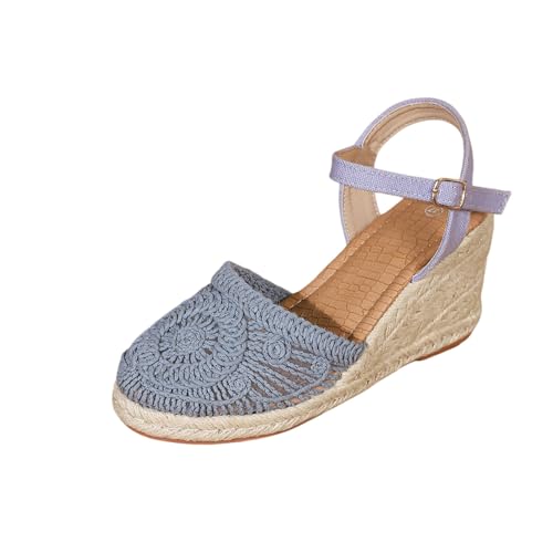 Sandales espadrilles compensées avec sangle cheville réglable confort 39