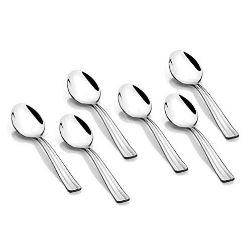 FNS Venice Baby Food Grade Stainless Steel Spoon (32.5 Quart, Grey)