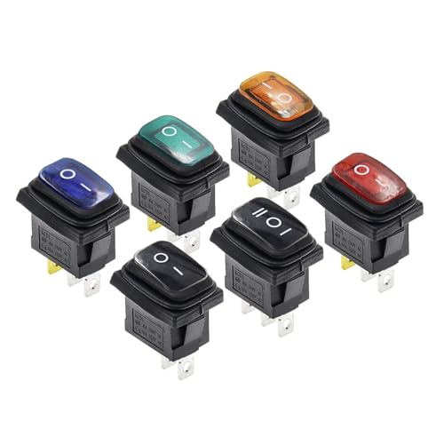 Interruptor basculante para náutica y motor con protección impermeable IP67 azul