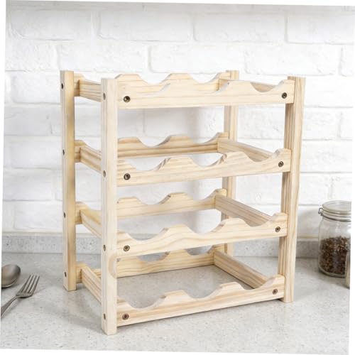 Soporte para botellas de vino de madera con base miniatura 3