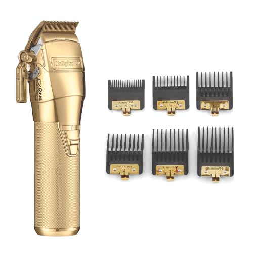 BaBylissPRO FXONE Professional Cordless Clipper in Gold - Beard Trimmer for Men, Professional Stylist & Barber Clippers, USB-C Cordless Hair Clippers for Men