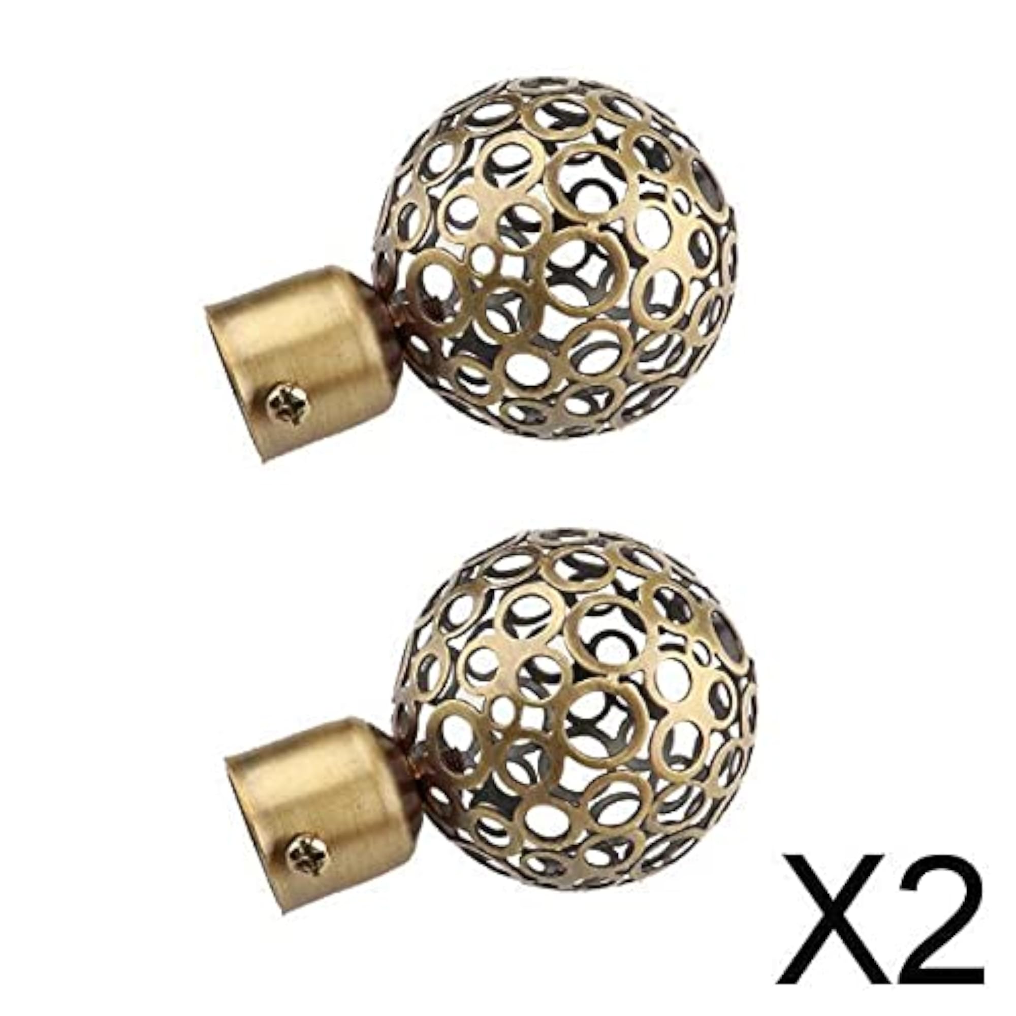Bronze Curtain Pole End Drape Rod Finals, 22mm Inner Diameter, 2 Pairs