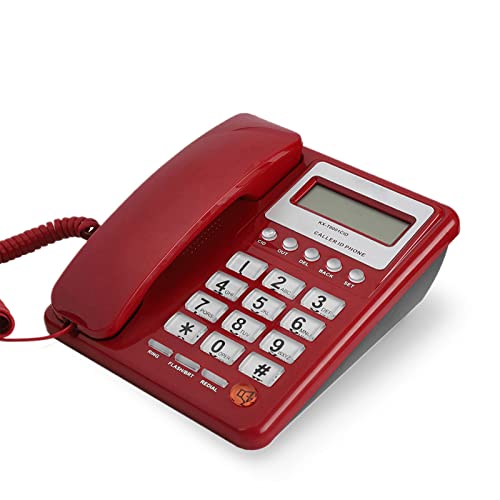 Téléphone filaire écran LCD rouge pour équiper le salon des seniors