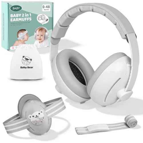 Image of Babies Hearing Protection Earmuffs for 0-48 Months, Adjustable Baby Ear Muffs with 2-in-1 Design | Comfortable Noise Reduction for Travel, Flight & Sleep - Ideal for Infants, Toddlers