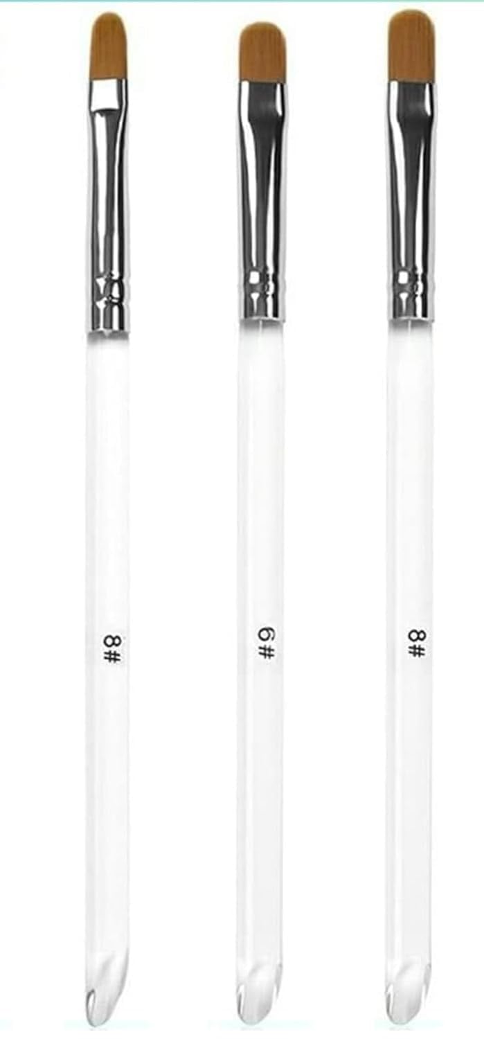 Gel Brush Set | Round & Conical Nail Art Brushes No.6 & No.10 | Liner Builder Painting Design Brushes for Gel Polish | Professional Manicure Detail Drawing Brush Set for Nail Tips-3PCS-picture-48
