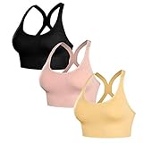 CLUCI Sports Bras for Women High Impact Workout Support Racerback Seamless Adjustable Gym Activewear Running Fitness Yoga 3 Pack L