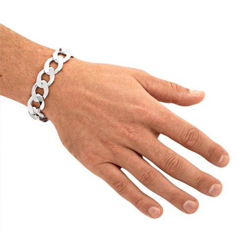 JEWLIX Herrenarmband 925 Silber Panzerarmband 17mm PA0170