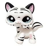 Rare Old LPS Black White Shorthair Cat Kitten #1498 Blue Eyes Mini Pet Shop Dog Action Figure Toys C