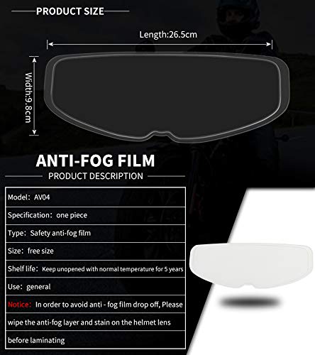 SZMYLED Helm-Antibeschlagfolie, Vollhelm-Visier-Antibeschlag-Aufkleber, universeller Motorradhelm-Visier-Aufkleber
