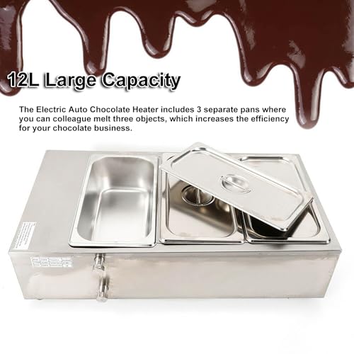 Máquina Temperadora de Chocolate Eléctrica 1500W Acero Inoxidable 12L miniatura 3
