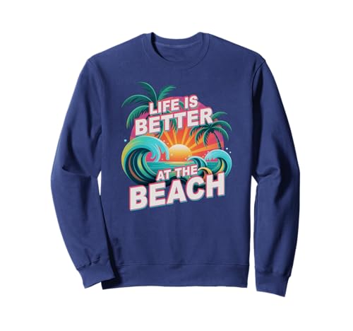Retro LIFE IS BETTER AT BEACH �\���e�B�g���b�v �o�P�[�V���� �r�[�` �g���[�i�[