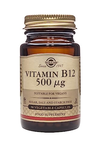 Solgar Vitamin B12 500 µg Vegetable Capsules - Pack of 50 - Easy to take form - Support for your Nervous System, Heart and Mind - Vegan
