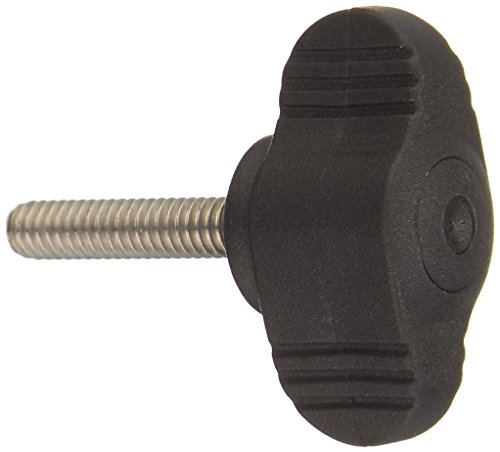 Kipp 06652-006X25 Novo·Grip Thermoplastic Mini Wing with M6 External Thread, Metric, Steel Stud, 28 mm Diameter, 25 mm Screw Length, Grey (Pack of 10)
