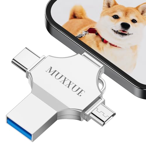 128GB 4 in 1 Phone Speicherstick MUXXUE USB Stick für Phone pad Android PC ohne eine App herunterzuladen