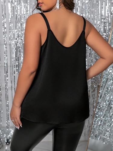 SweatyRocks Women's Plus Size Sequin Fringe Sleeveless Tank Top Backless Party Club Cami Tops2