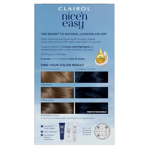 Clairol Nice'n Easy Permanent Hair Dye, Natural-Looking Brown Hair Color with 100% Gray Coverage - Image 3